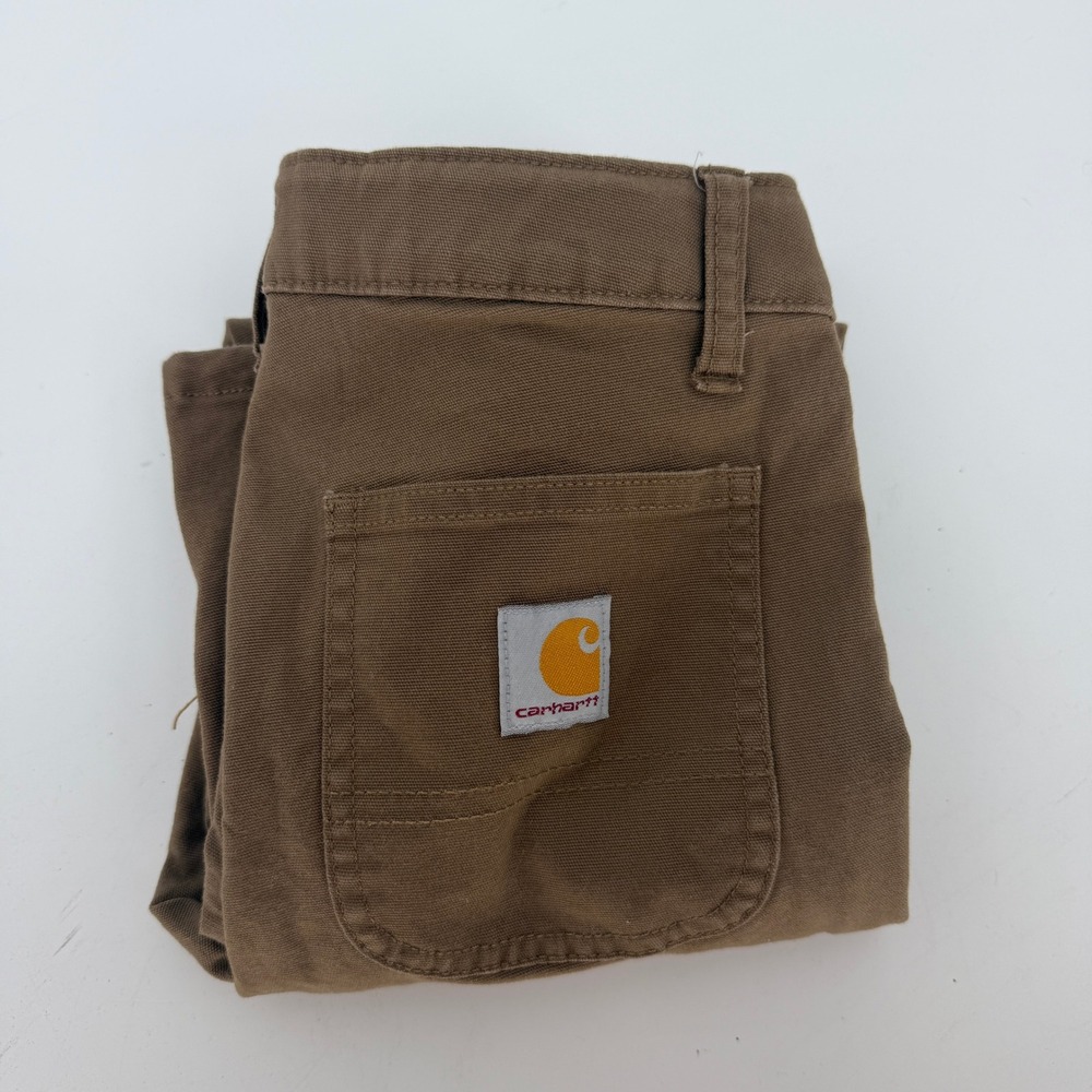 Carhartt Kids Brown Canvas Utility Work Pants BN8392-B Size 8 Adjustable Waist